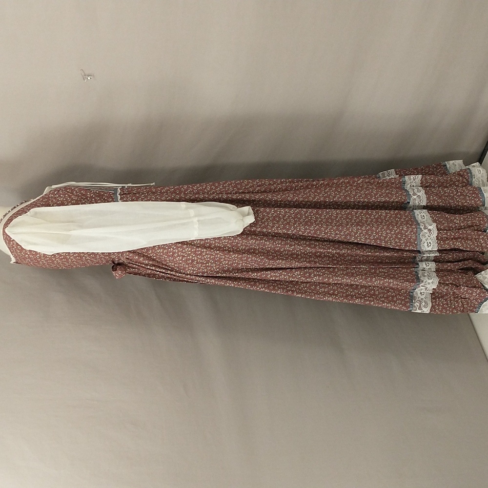 Vintage Gunne Sax Corset Laced Cotton Print Maxi Dress Exceptional Cond. SeeMeas - Picture 5 of 11